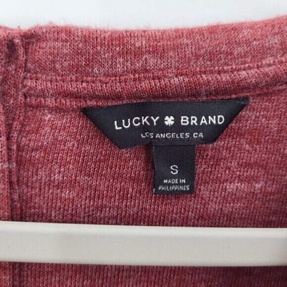 Lucky Brand Long Sleeve Top Womens Size Small Maroon Bell Sleeves 7W72135 - Picture 4 of 11